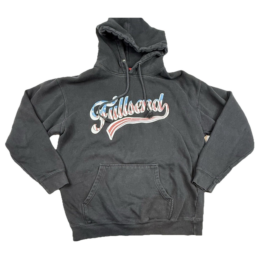 Full Send Nelk Boys American Flag Spell Out Logo Hoodie Men's L Black USA